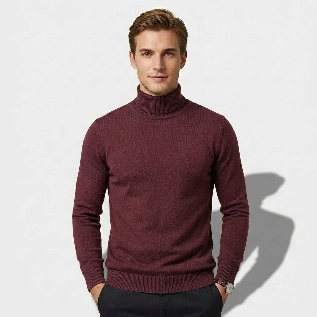 Men’s Classic High-Neck Knit Sweater