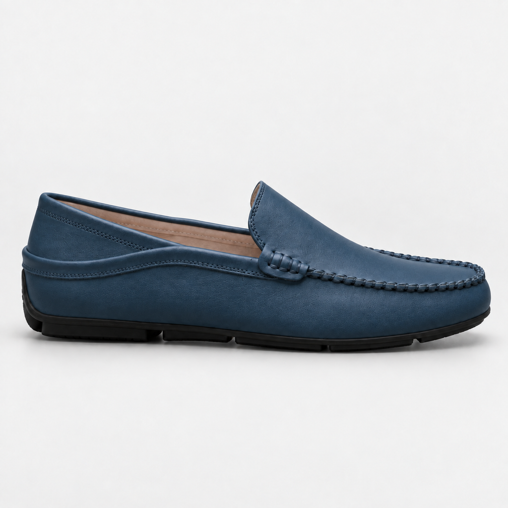 Men's Genuine Leather Driving Loafers – Classic Slip-On Moccasins