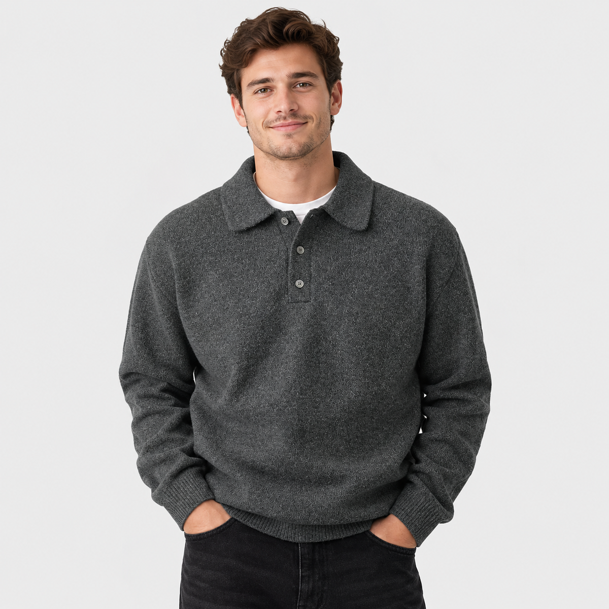 Men’s Thick Knit Pullover Sweater Classic Casual Outerwear
