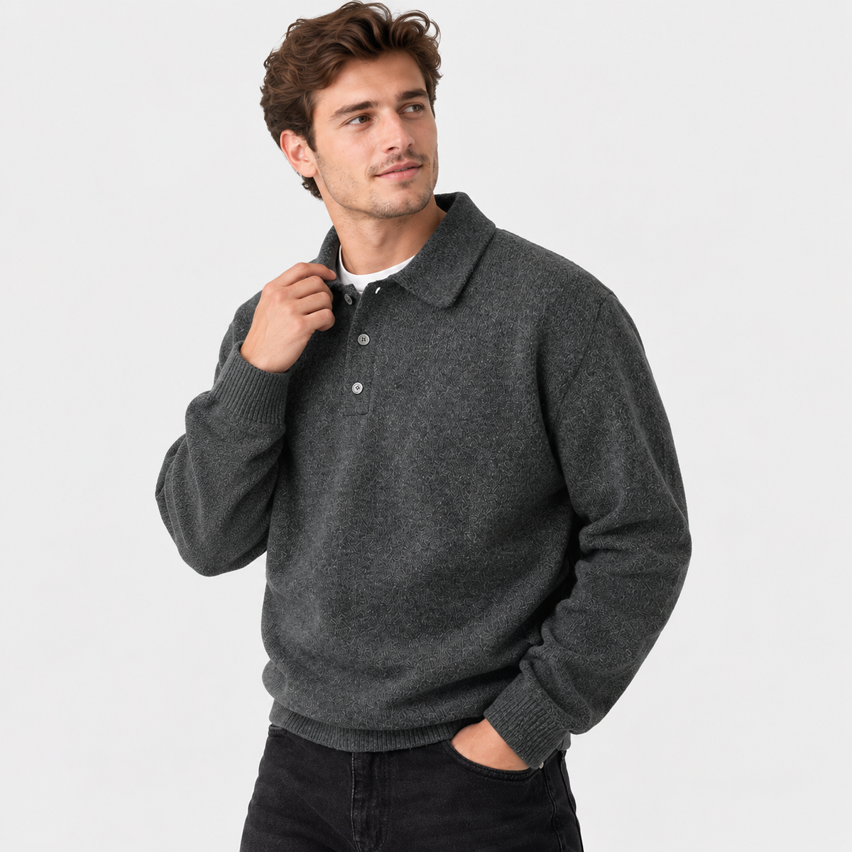 Men’s Thick Knit Pullover Sweater Classic Casual Outerwear