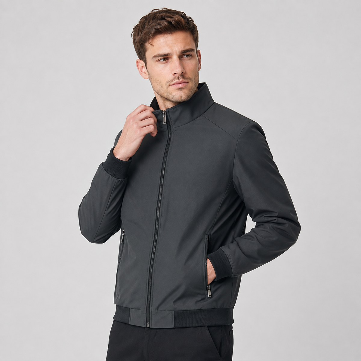 Men's Fleece Jacket - Thickened Stand Collar Zip-Up