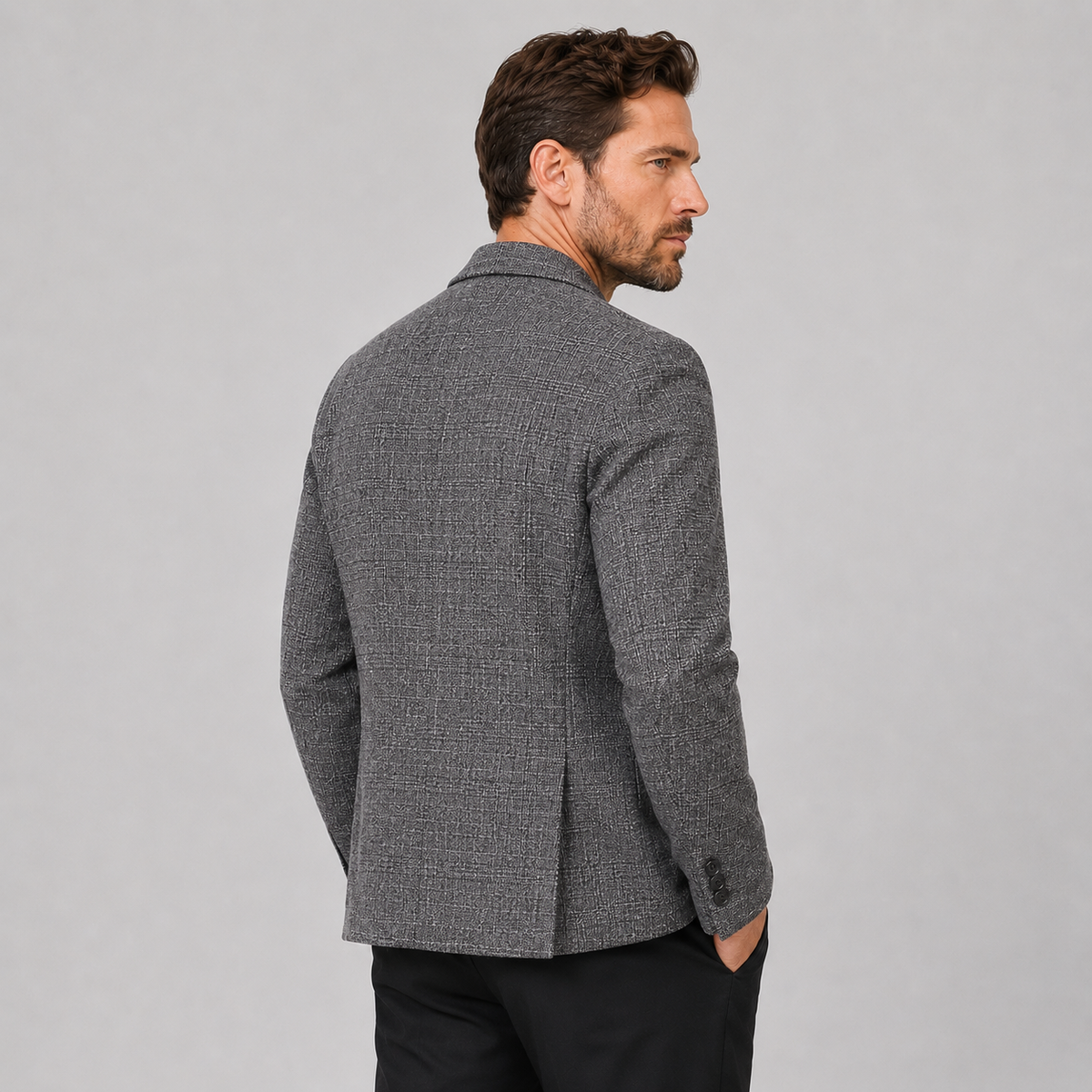 Men's Plaid Blazer - British Style Single-Breasted Jacket