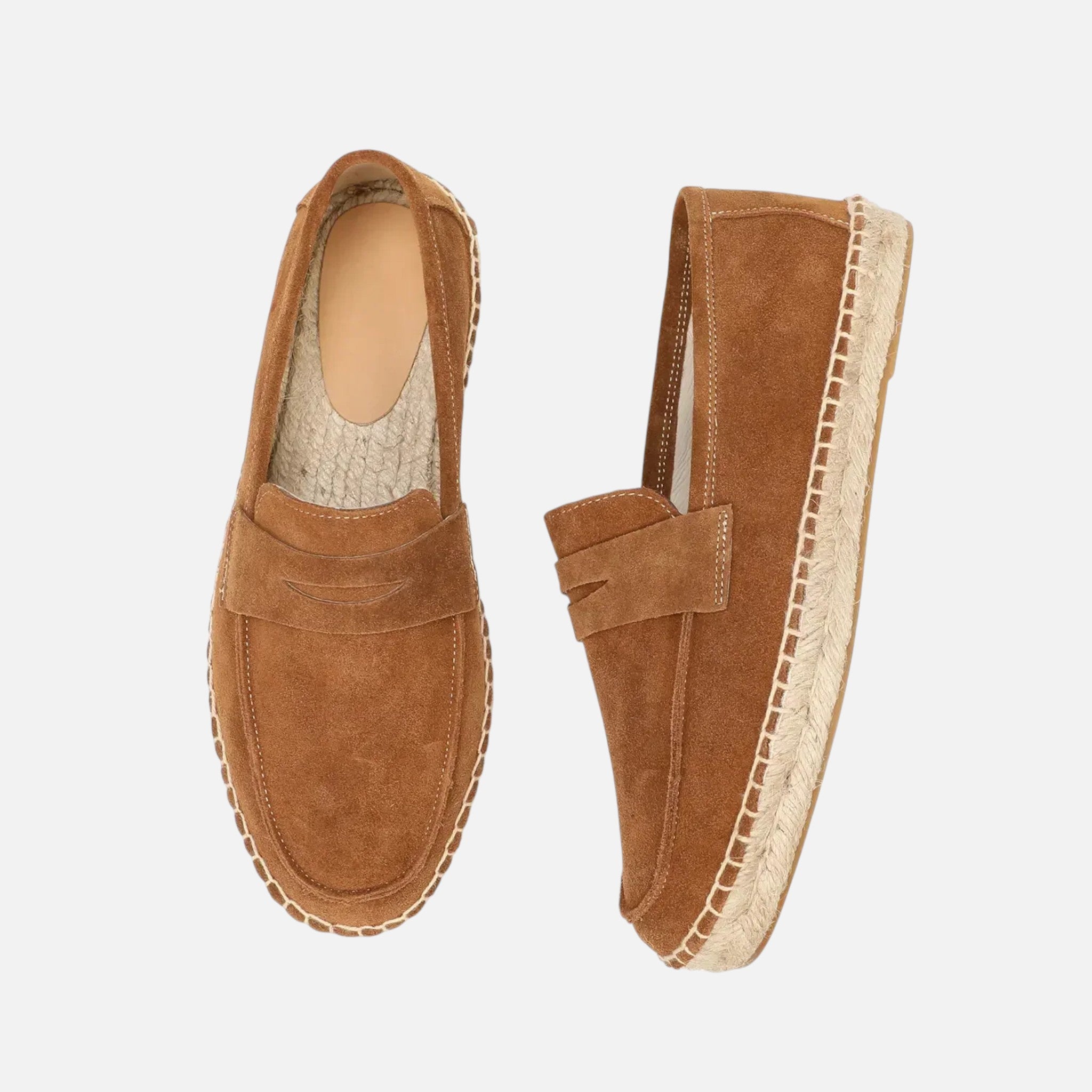Maison Delmont | Men’s Suede Espadrille Loafers