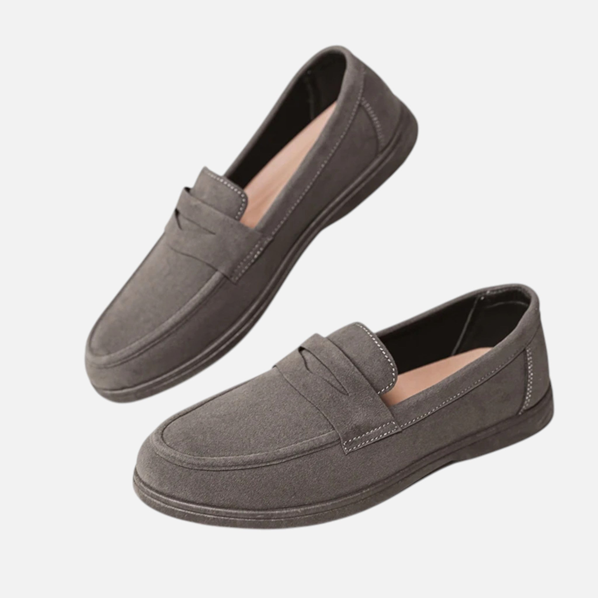 Maison Delmont | Men’s Faux Suede Slip-On Loafers