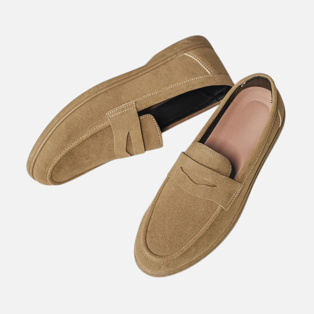 Maison Delmont | Men’s Faux Suede Slip-On Loafers