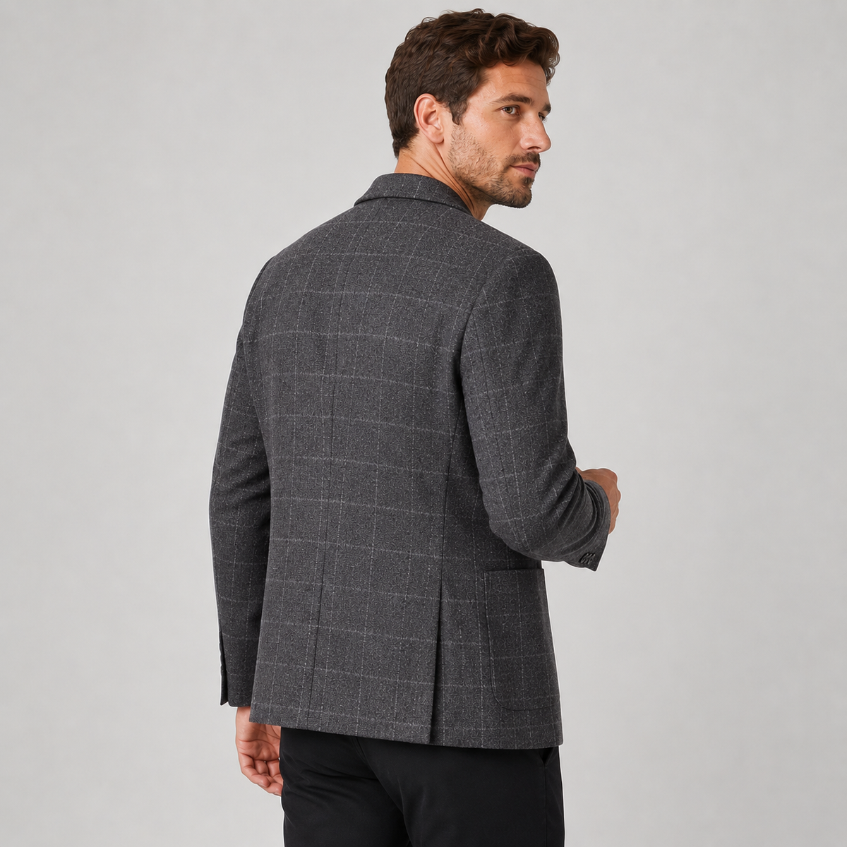 Men's Plaid Blazer - British Style Single-Breasted Jacket