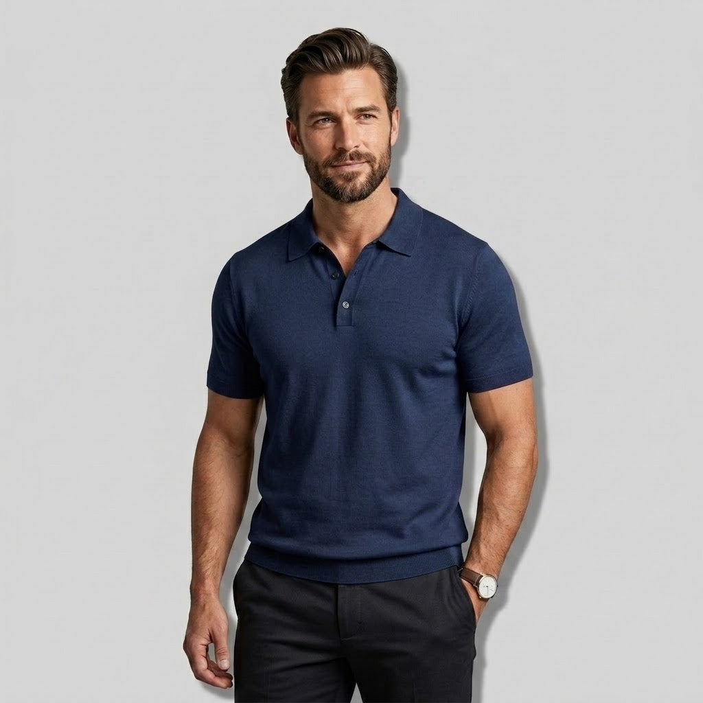 Men’s Merino Wool Short-Sleeve Polo Shirt