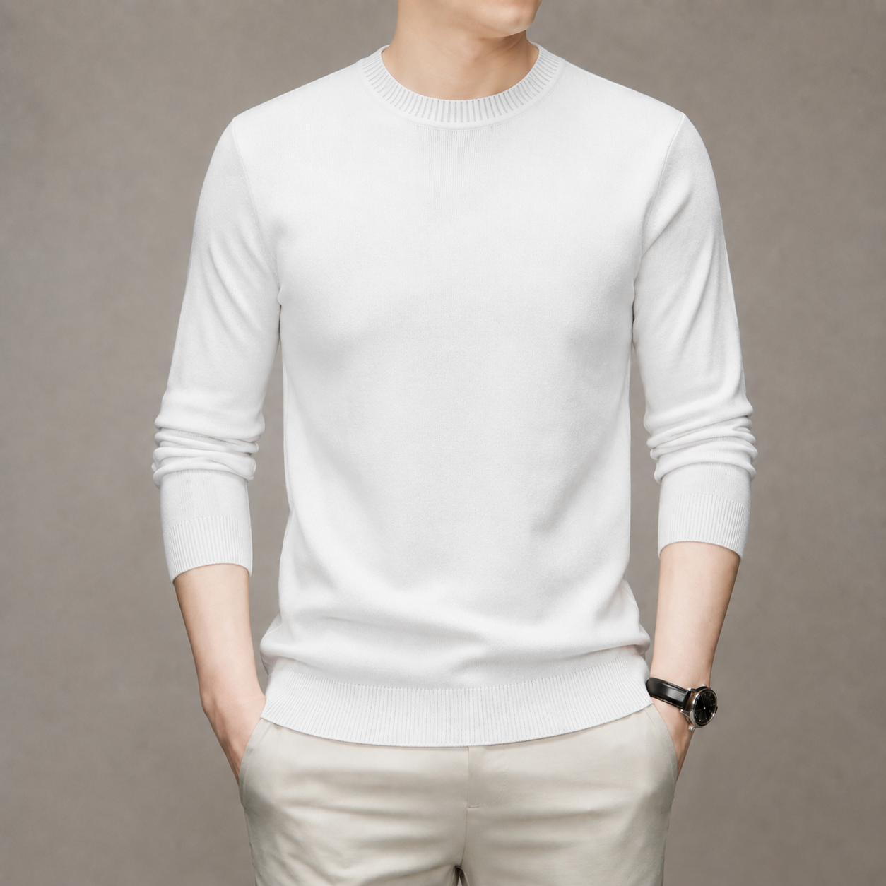 Men’s Classic Crewneck Knit Pullover Sweater