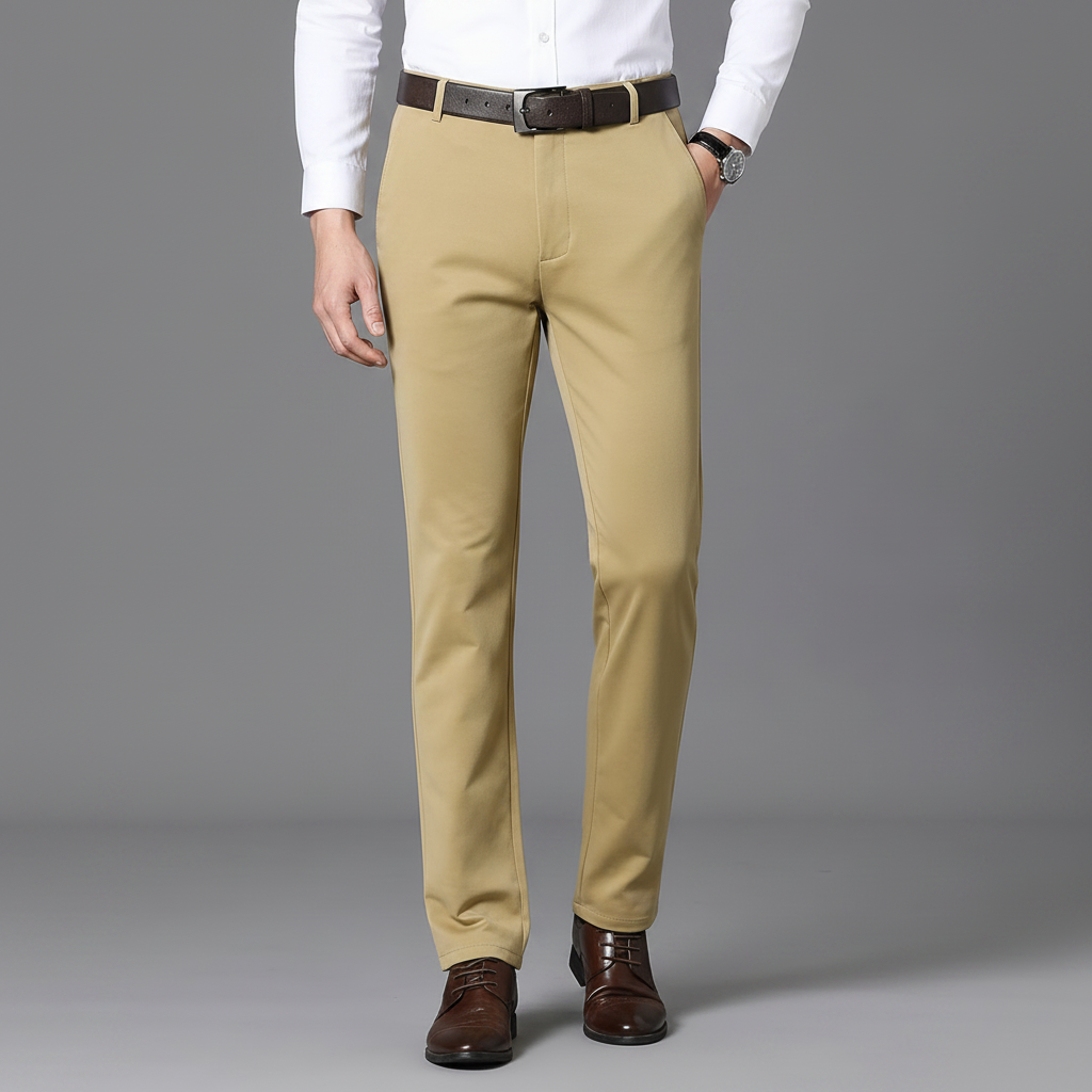 Men’s Classic Slim-Fit Business Casual Trousers