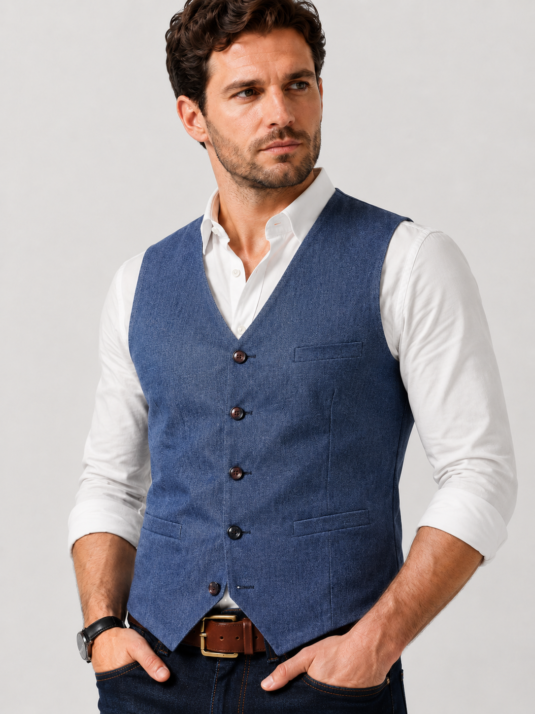 Men’s Classic Textured Tailored Vest
