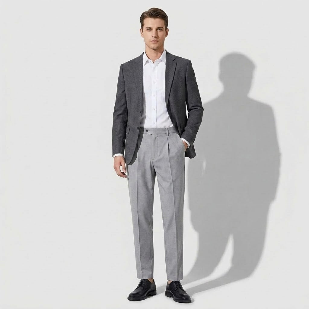 Men’s Tailored Straight-Leg Wool Trousers