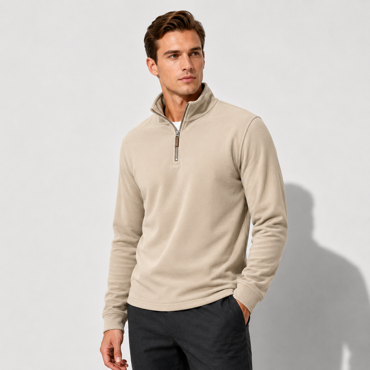 Men’s Warm Fleece Half-Zip Pullover Jacket