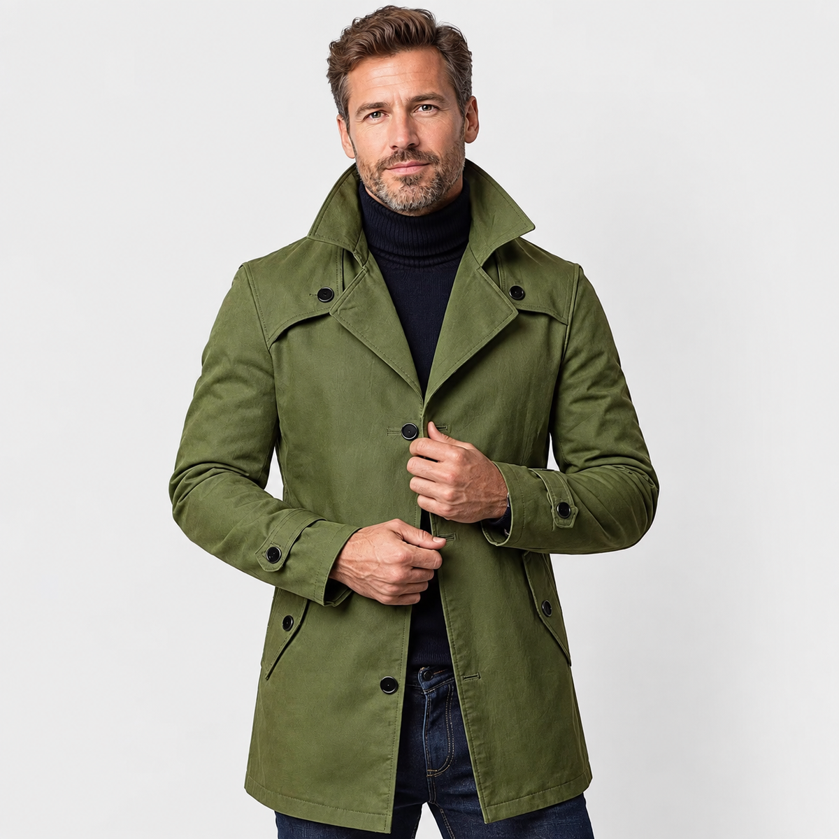 Men’s Classic Overcoat Formal Casual Style Outerwear