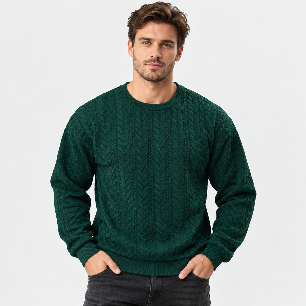 Men’s Lightweight Crew Neck Pullover Sweatshirt Everyday Wear