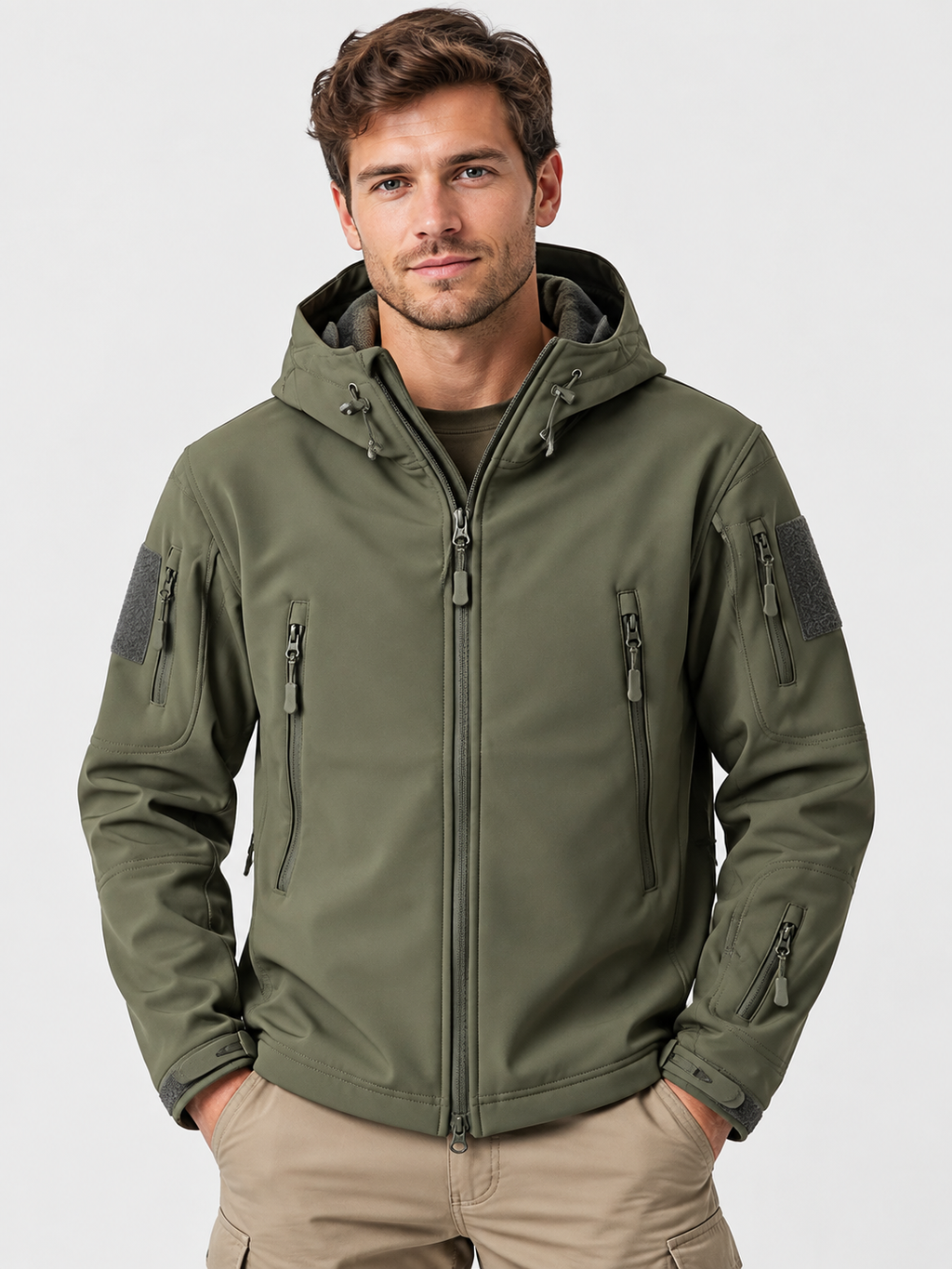 Men’s Outdoor Cargo Jacket Casual Camping Coat