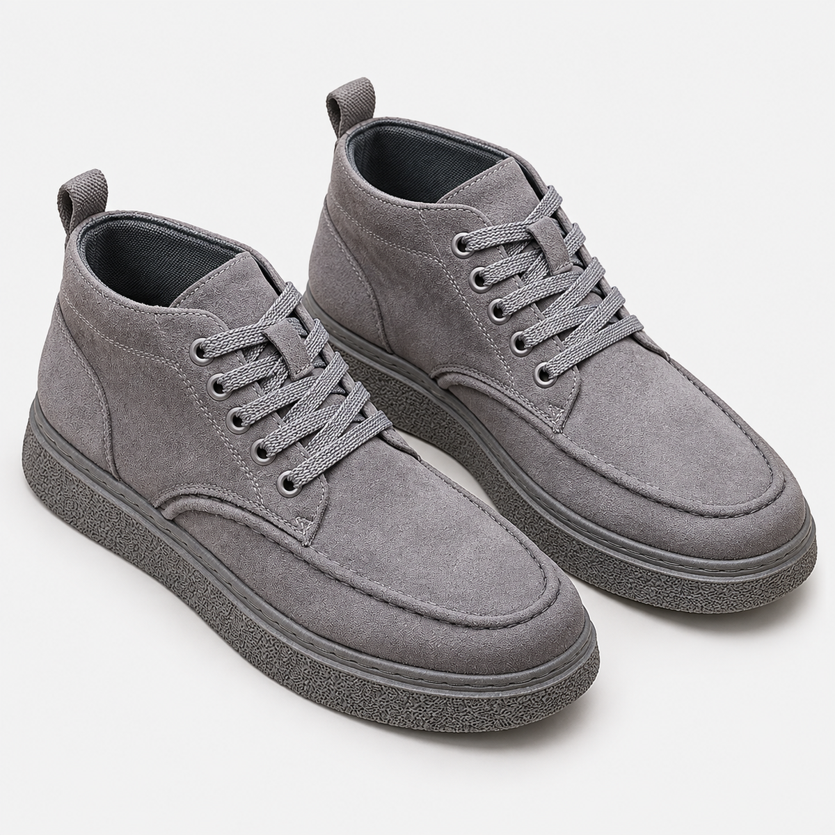 Men's Faux Leather Boots Lace-Up Round Toe Casual Shoes