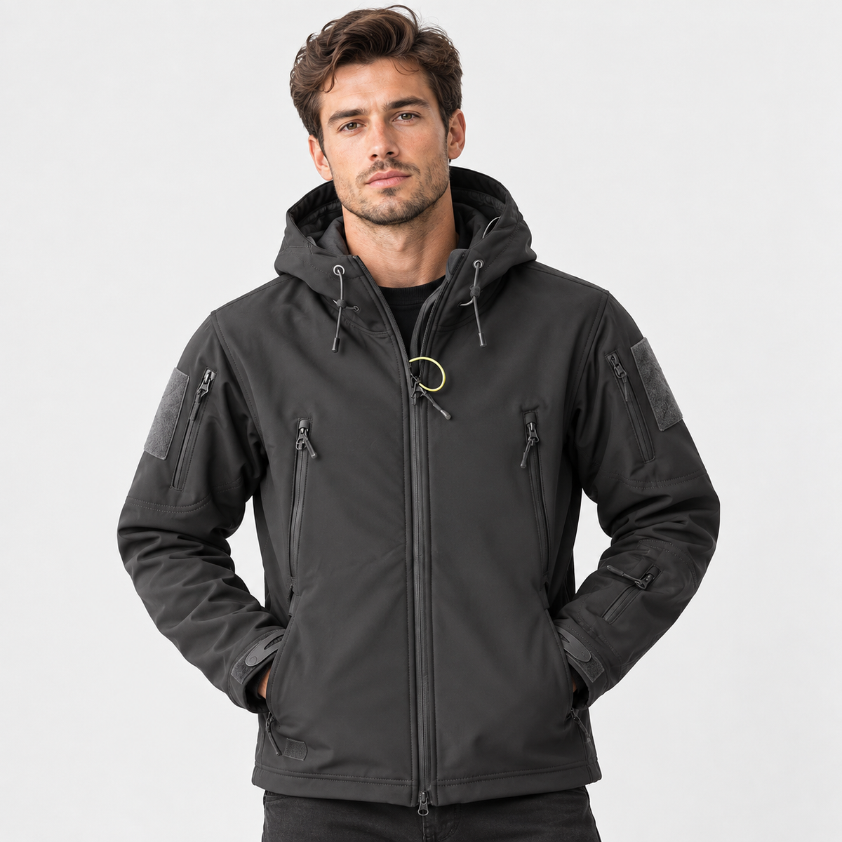 Men’s Outdoor Cargo Jacket Casual Camping Coat