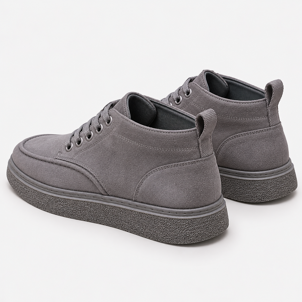 Men's Faux Leather Boots Lace-Up Round Toe Casual Shoes