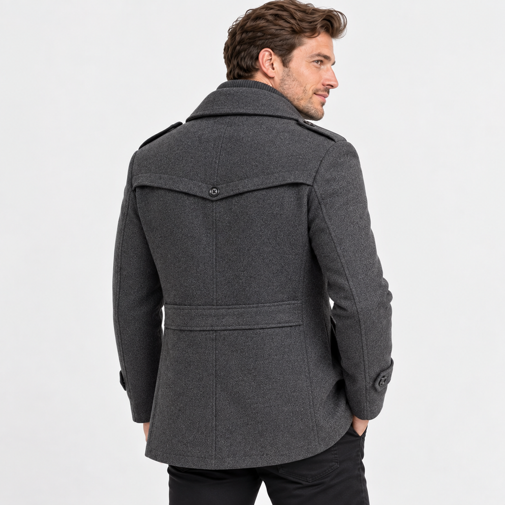 Men’s Business Coat Slim Fit Wool Blend Casual Jacket