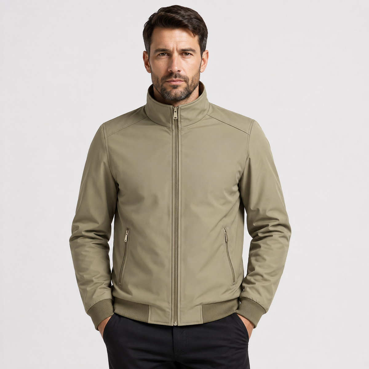 Men's Fleece Jacket - Thickened Stand Collar Zip-Up