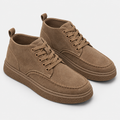 Men's Faux Leather Boots Lace-Up Round Toe Casual Shoes