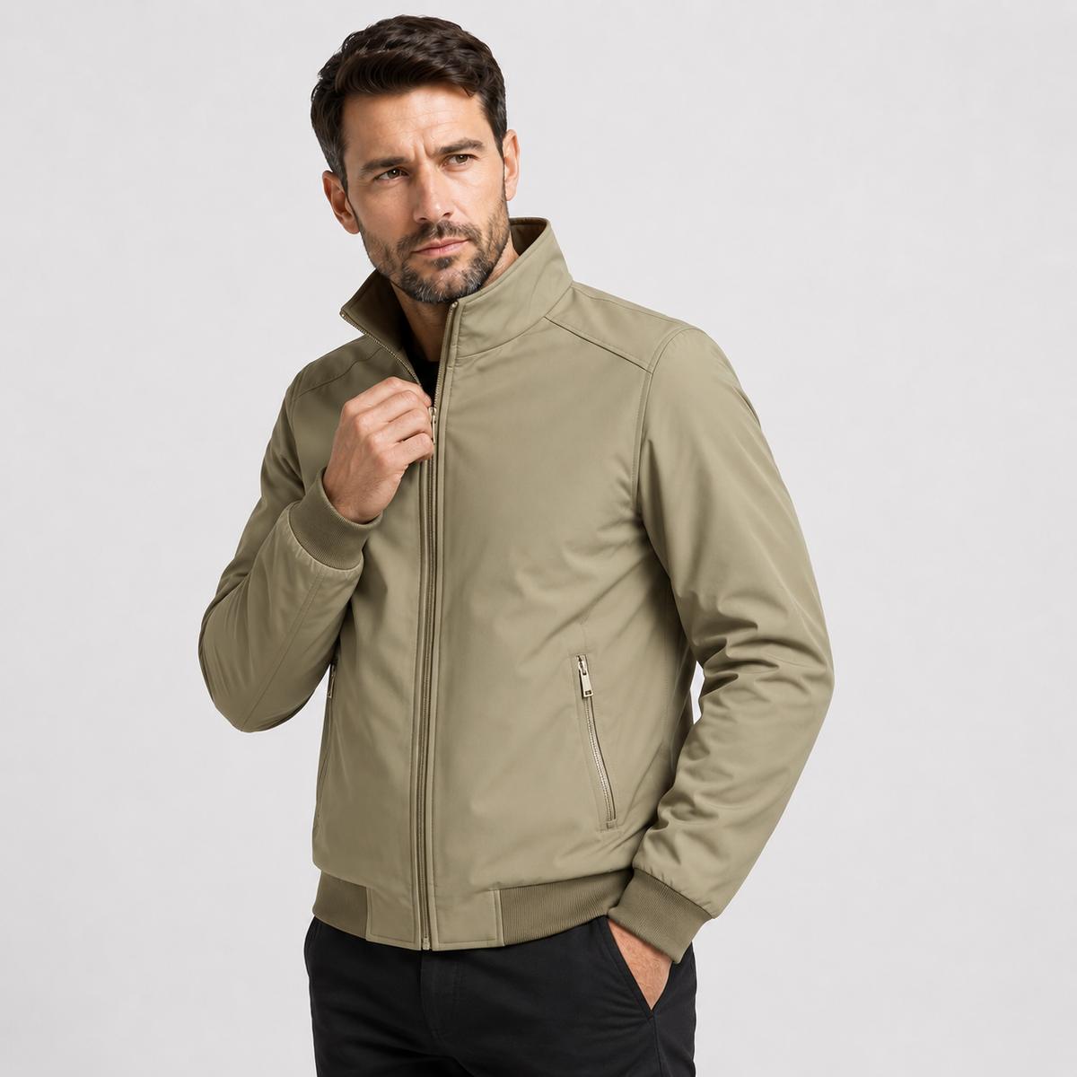 Men's Fleece Jacket - Thickened Stand Collar Zip-Up