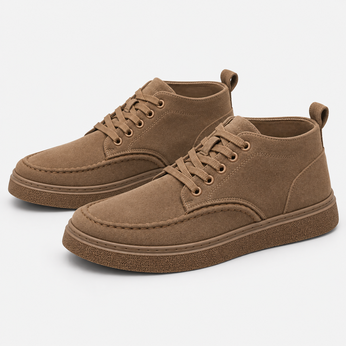 Men's Faux Leather Boots Lace-Up Round Toe Casual Shoes