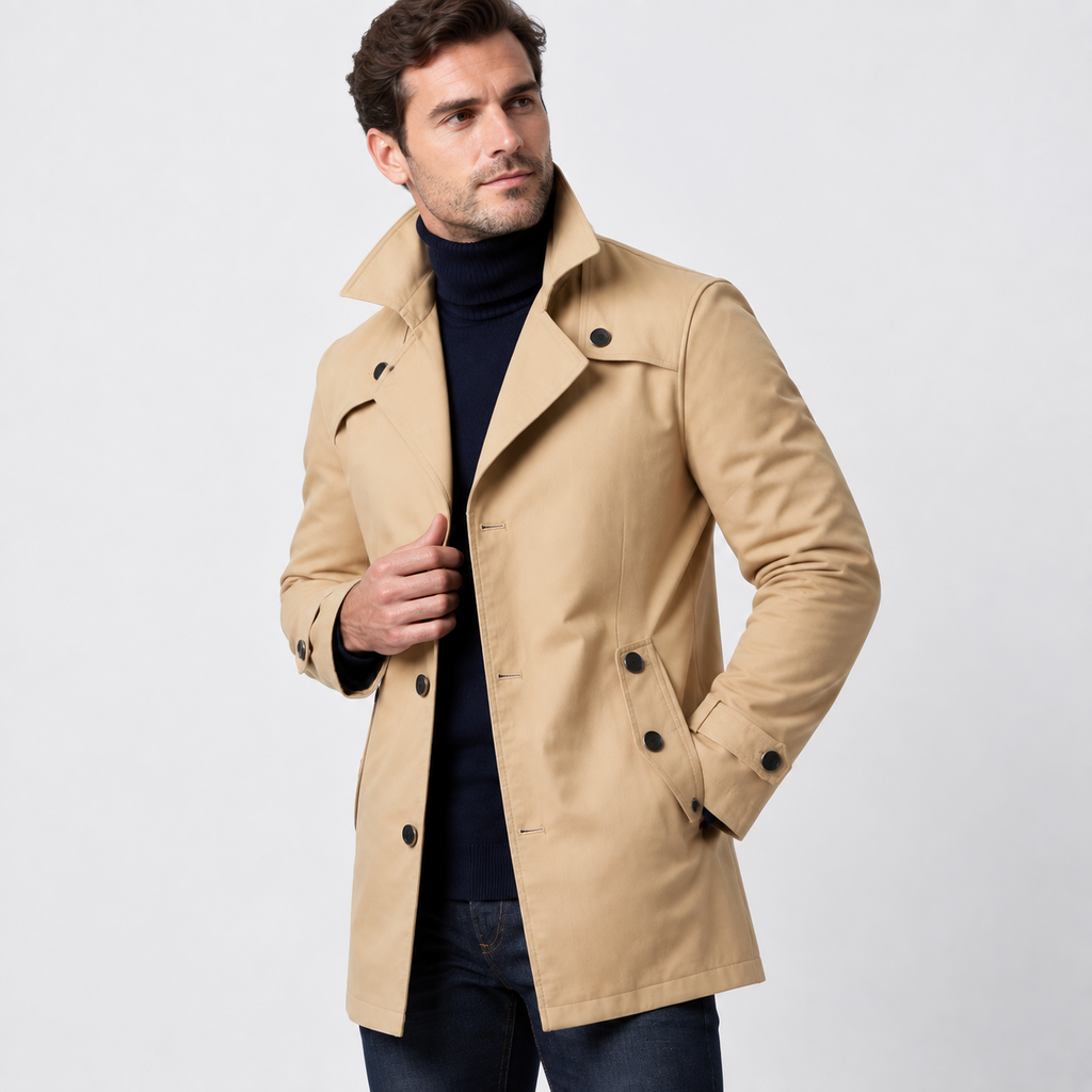 Men’s Classic Overcoat Formal Casual Style Outerwear