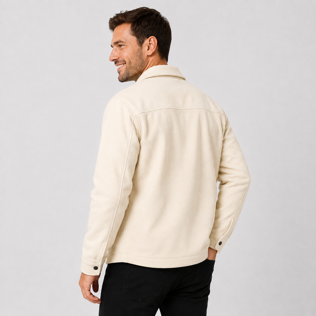 Men's Brushed Jacket - Polyester Rayon Loose Fit