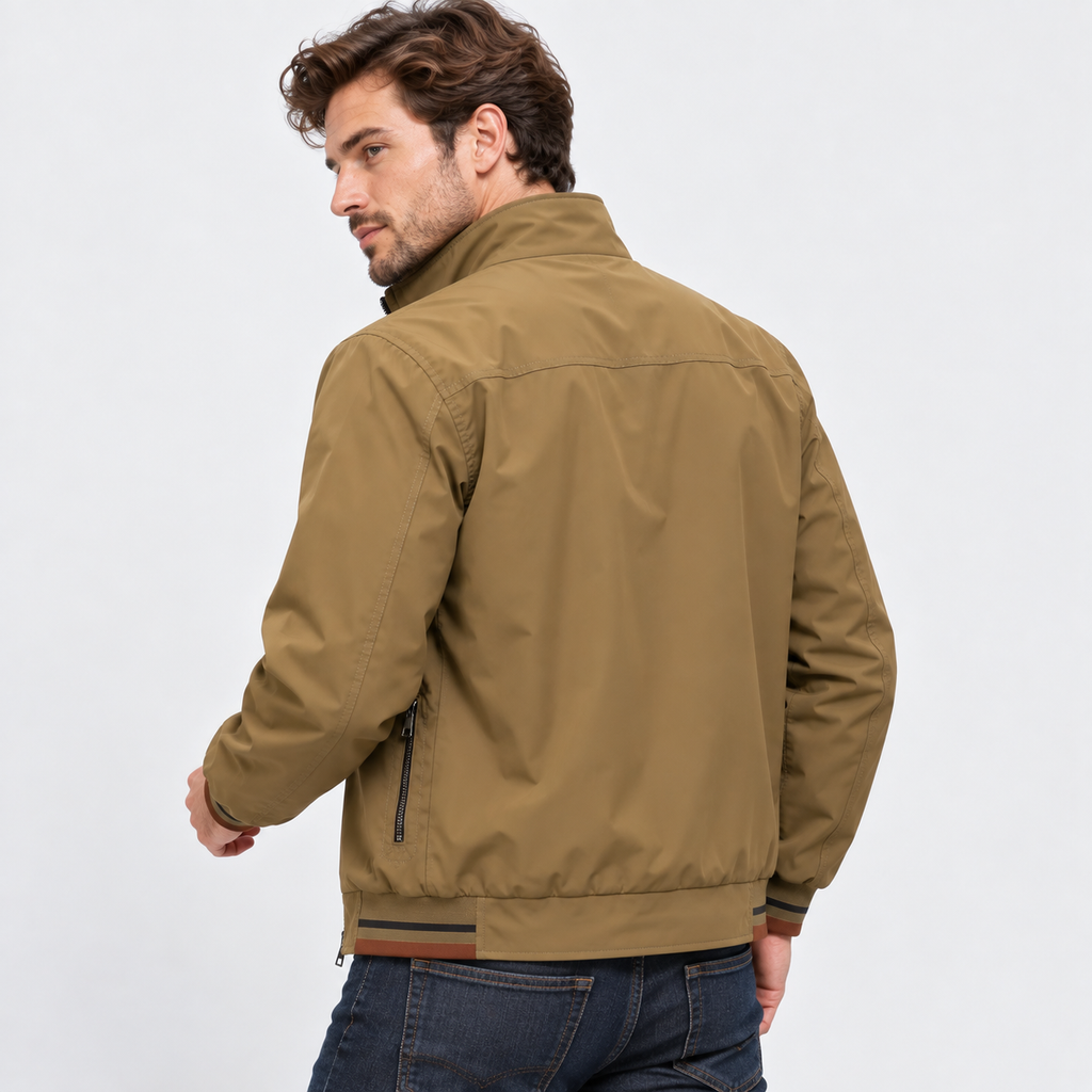 Men’s Reversible Utility Jacket Stand Collar Zip Casual Coat