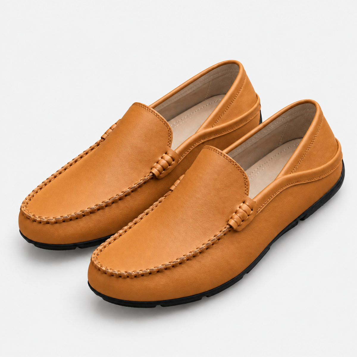 Men's Genuine Leather Driving Loafers – Classic Slip-On Moccasins