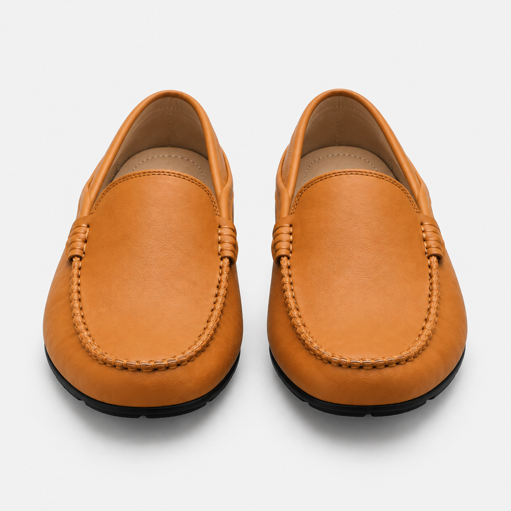 Men's Genuine Leather Driving Loafers – Classic Slip-On Moccasins
