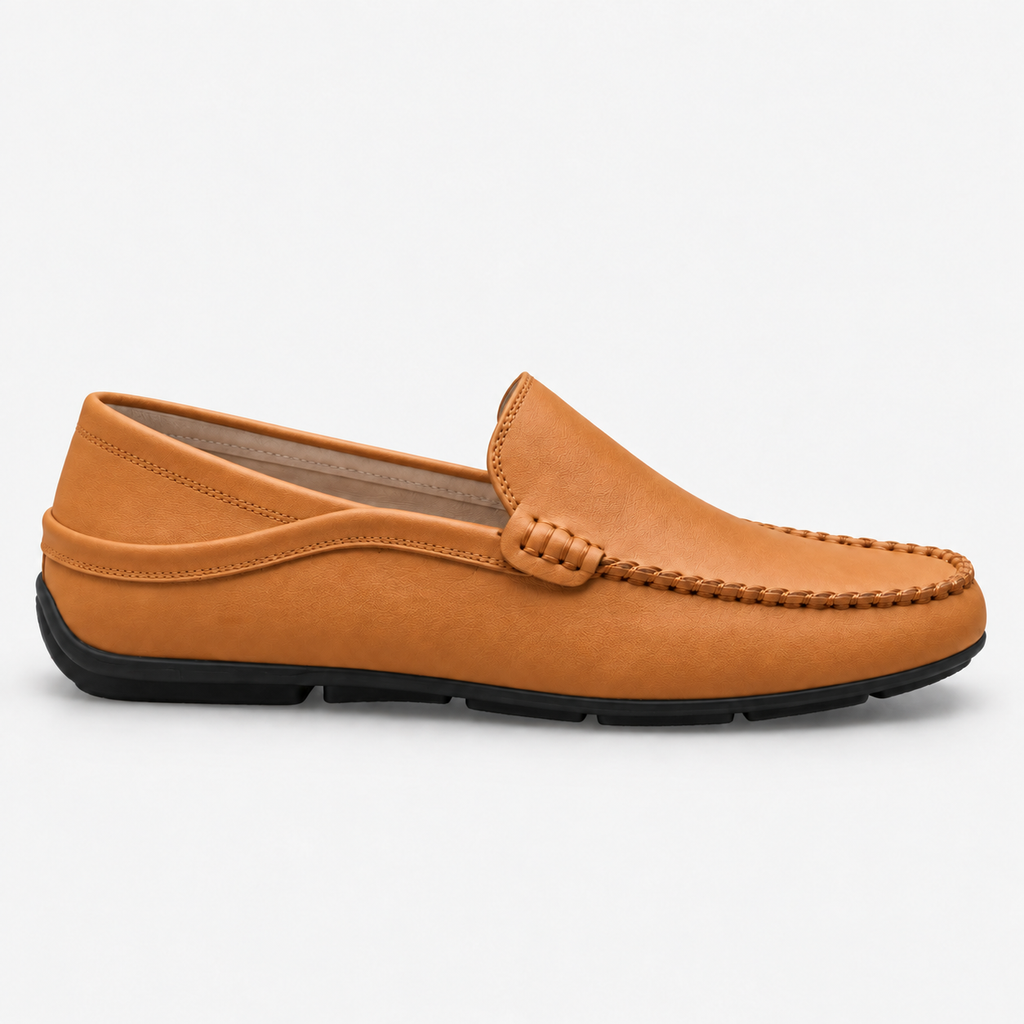 Men's Genuine Leather Driving Loafers – Classic Slip-On Moccasins