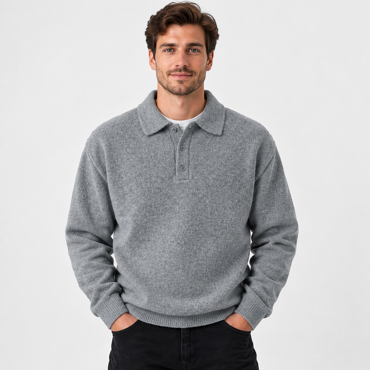 Men’s Thick Knit Pullover Sweater Classic Casual Outerwear