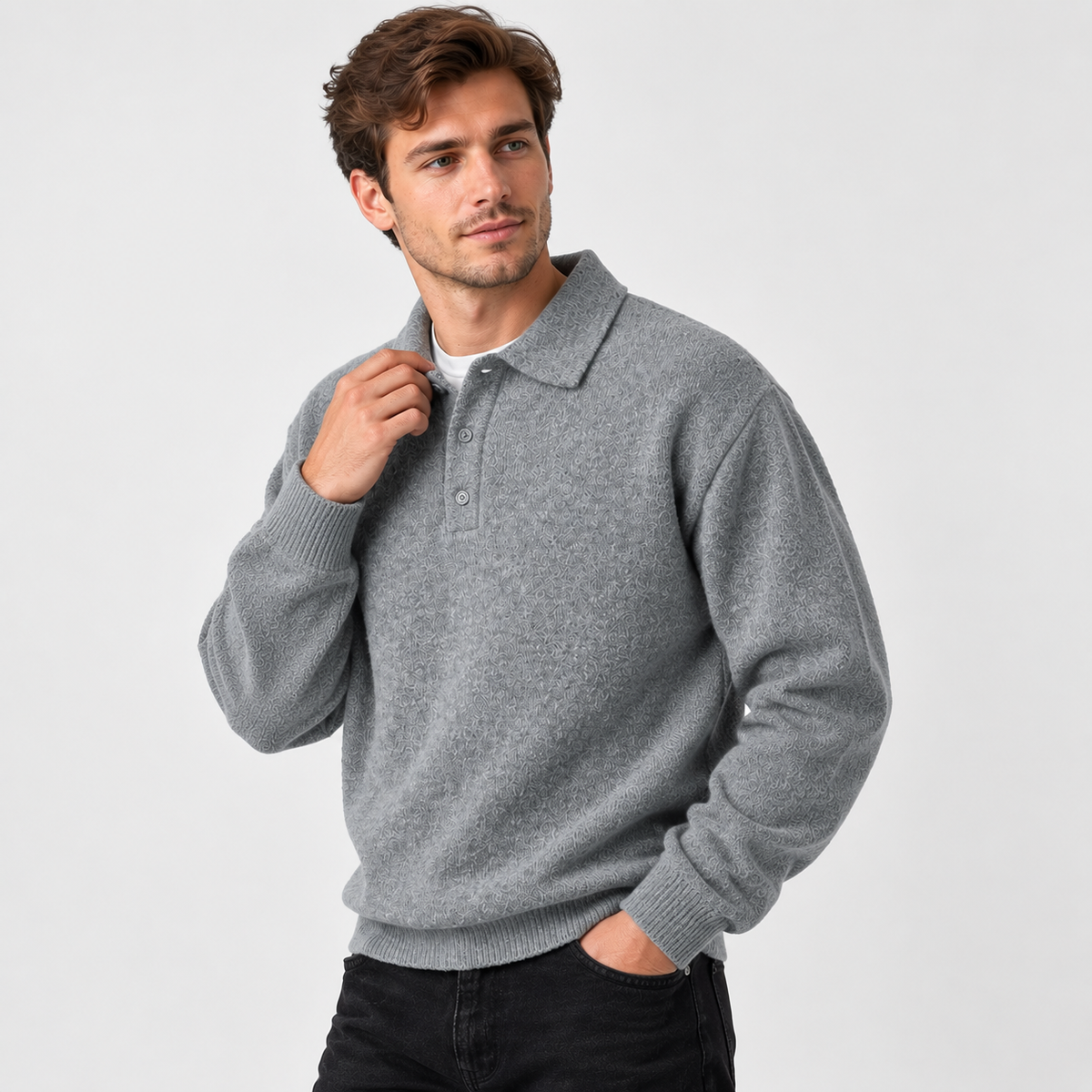 Men’s Thick Knit Pullover Sweater Classic Casual Outerwear
