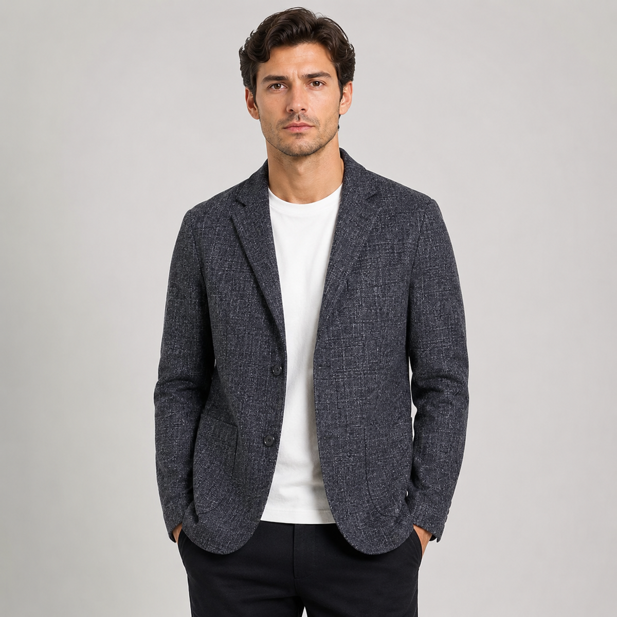Men's Plaid Blazer - British Style Single-Breasted Jacket