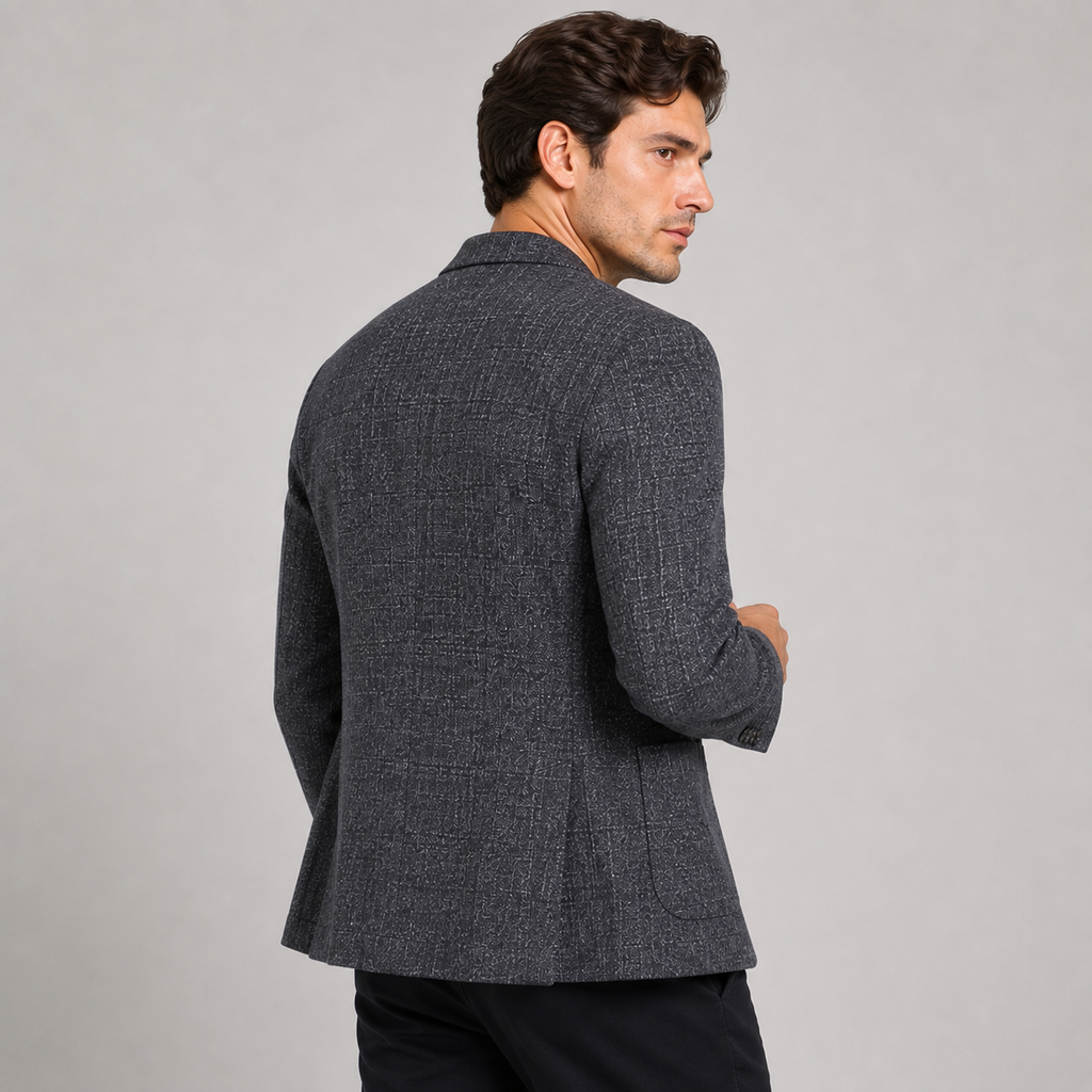 Men's Plaid Blazer - British Style Single-Breasted Jacket
