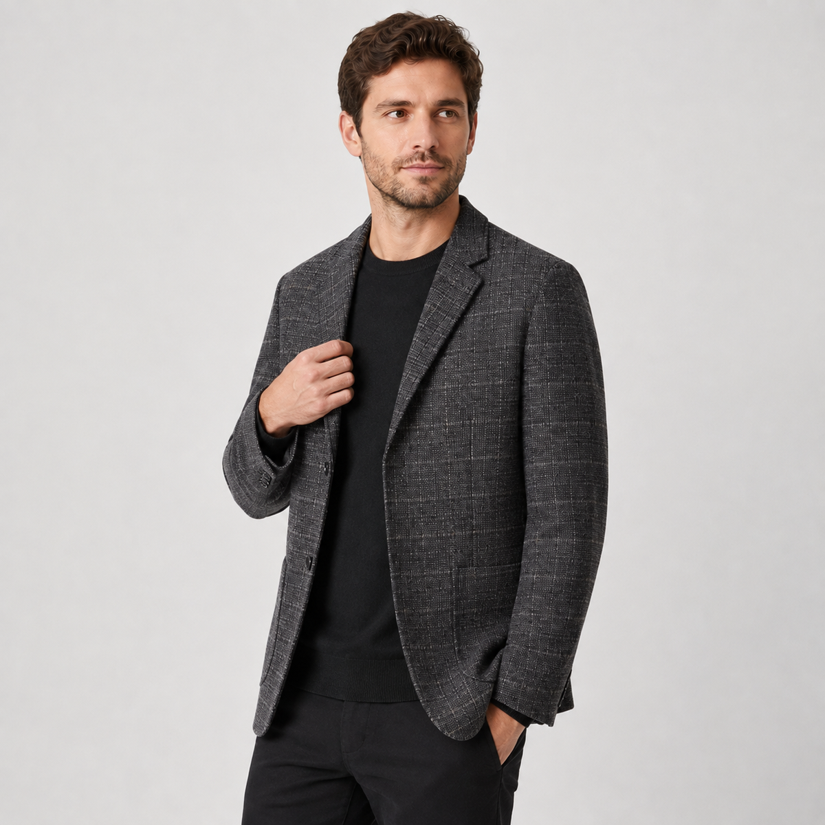 Men's Plaid Blazer - British Style Single-Breasted Jacket