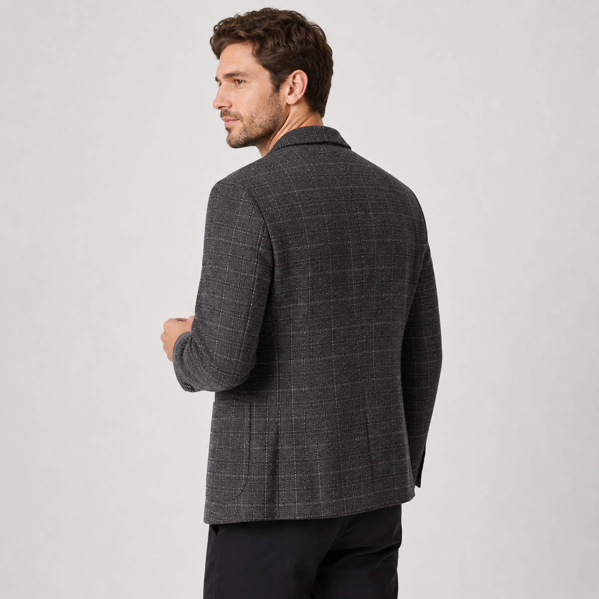 Men's Plaid Blazer - British Style Single-Breasted Jacket