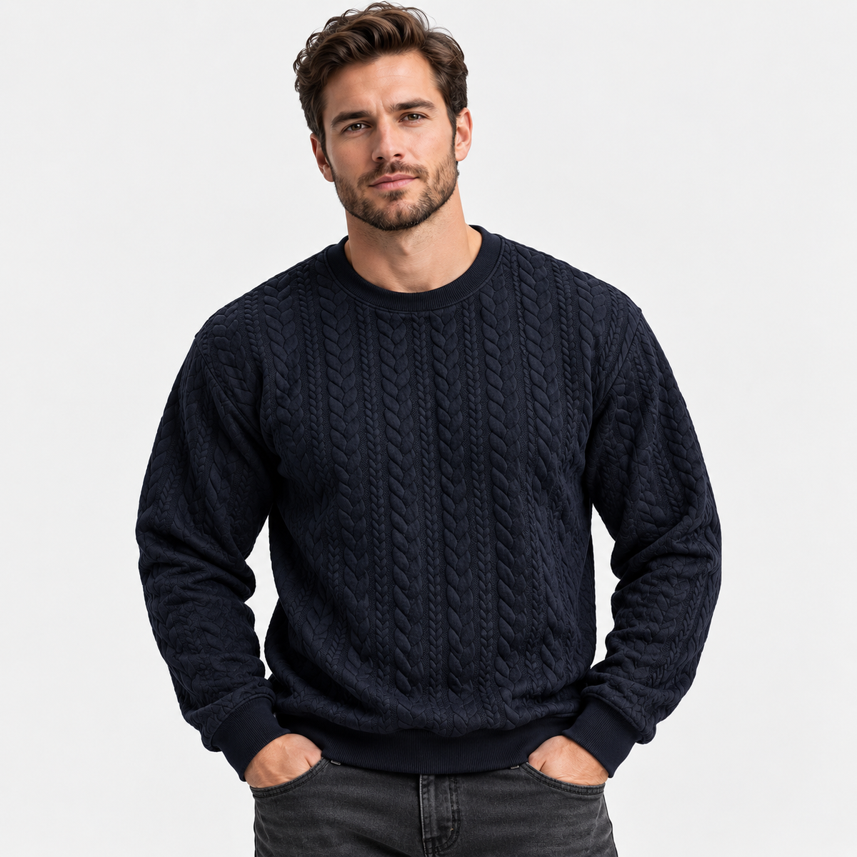 Men’s Lightweight Crew Neck Pullover Sweatshirt Everyday Wear