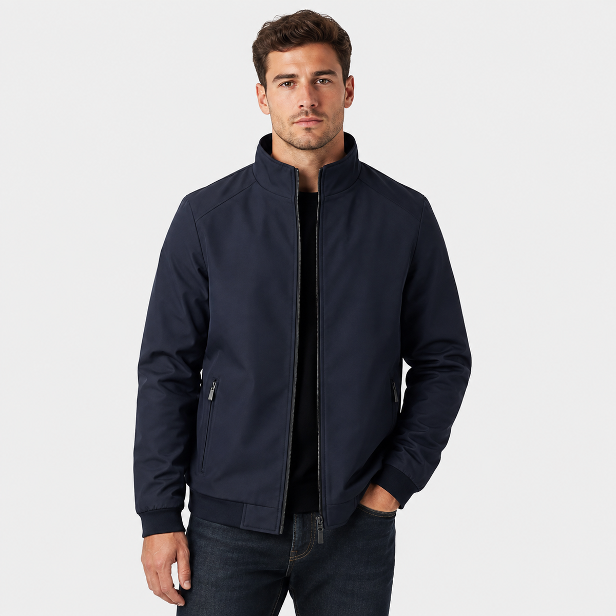 Men's Fleece Jacket - Thickened Stand Collar Zip-Up