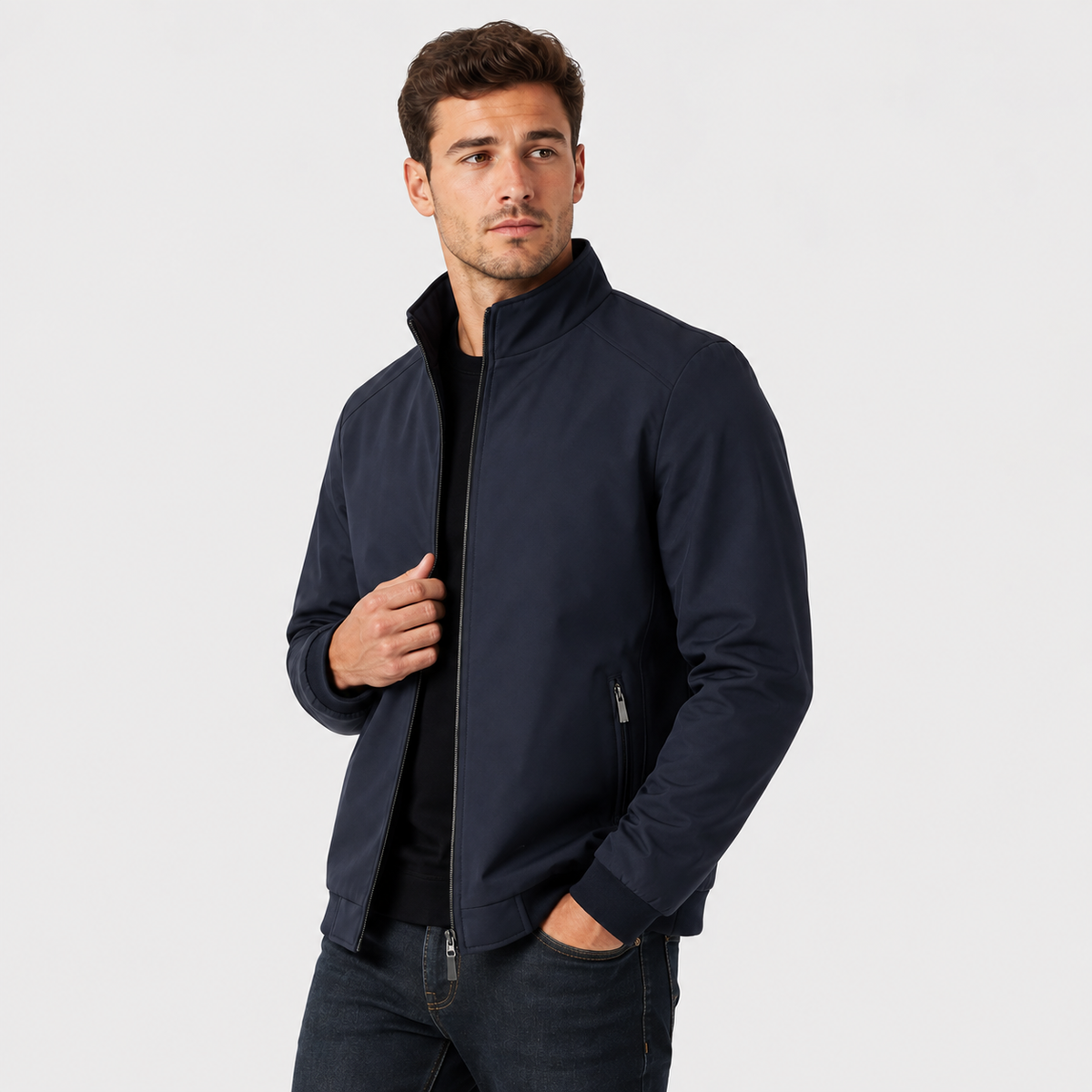 Men's Fleece Jacket - Thickened Stand Collar Zip-Up