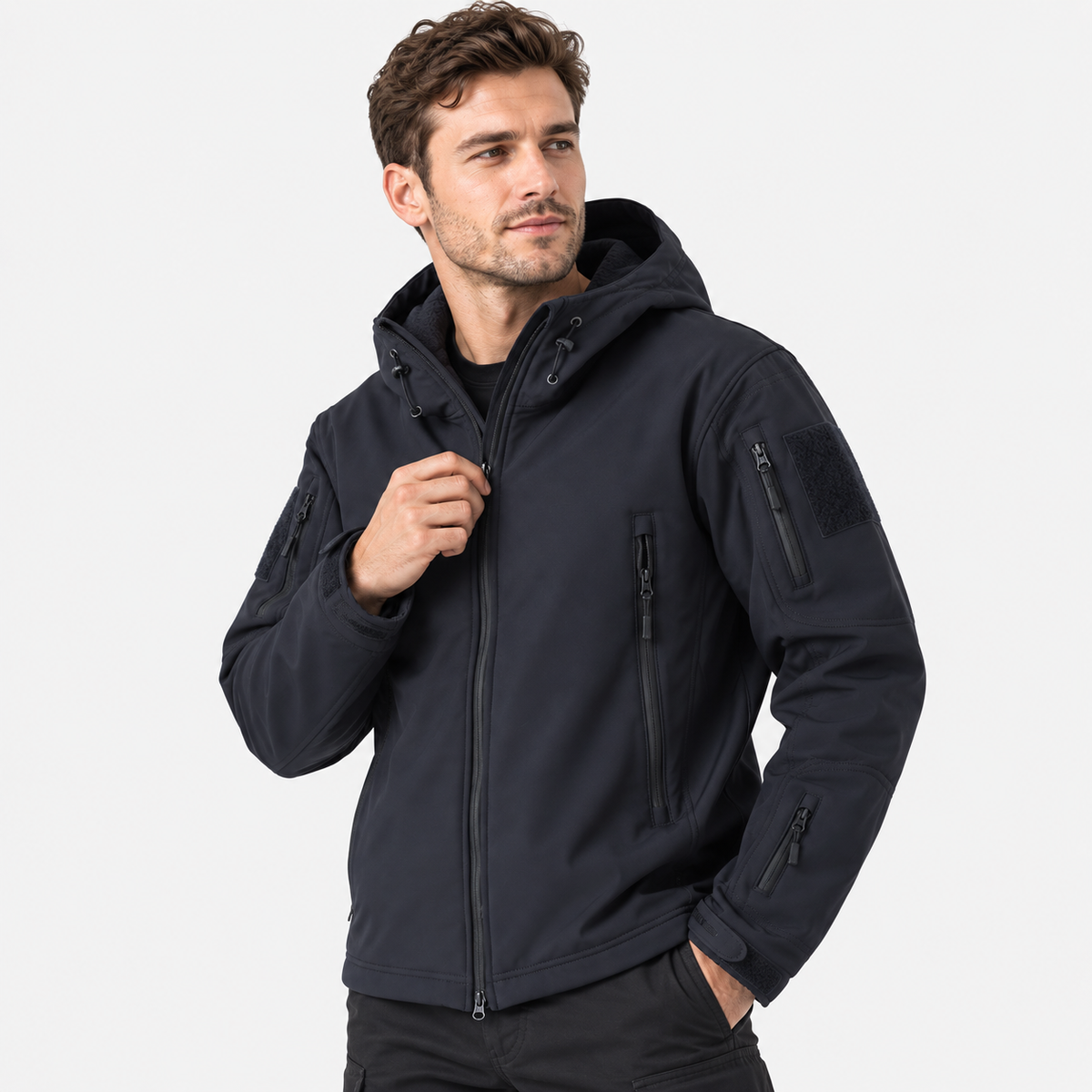 Men’s Outdoor Cargo Jacket Casual Camping Coat