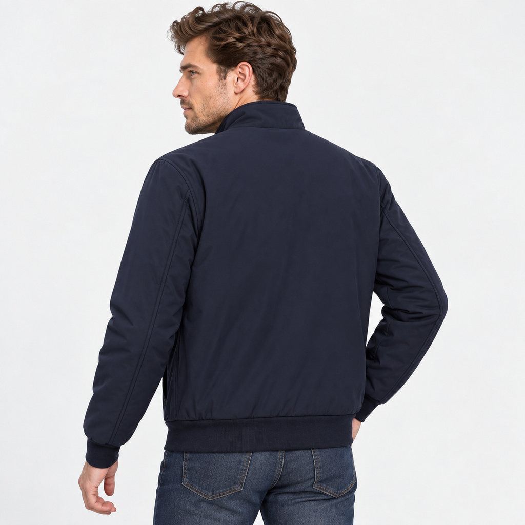 Men's Fleece Jacket Thick Polyester Stand Collar Winter Coat