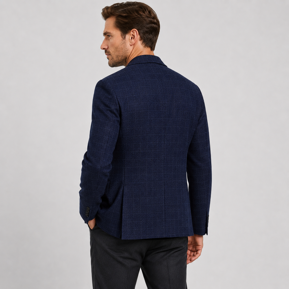 Men's Plaid Blazer - British Style Single-Breasted Jacket