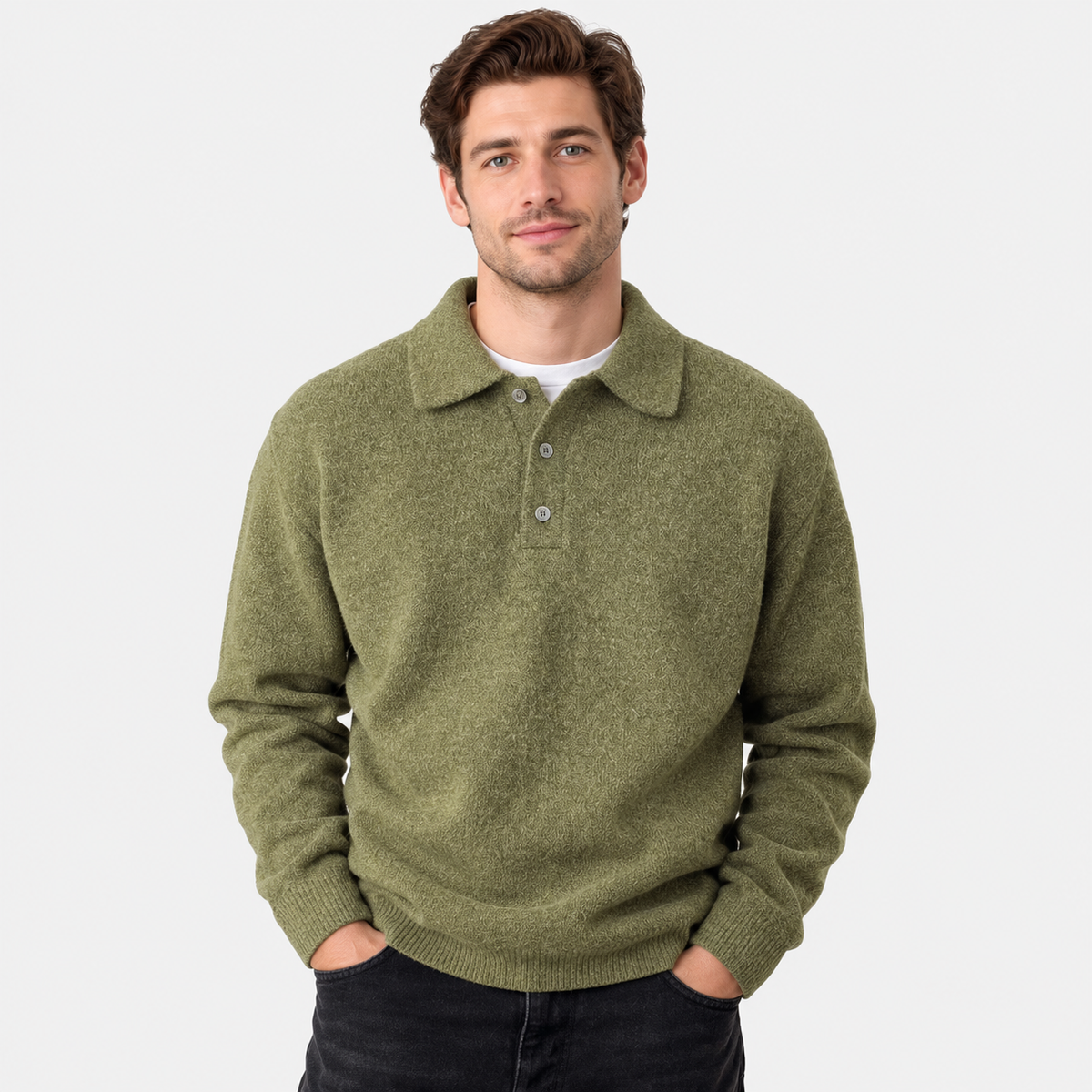 Men’s Thick Knit Pullover Sweater Classic Casual Outerwear