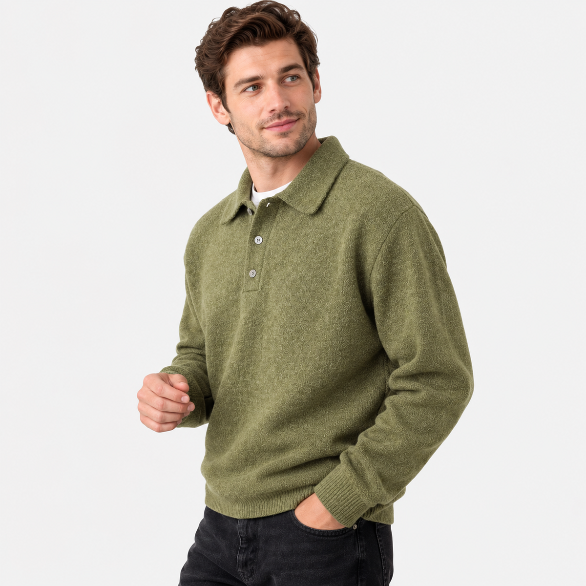 Men’s Thick Knit Pullover Sweater Classic Casual Outerwear