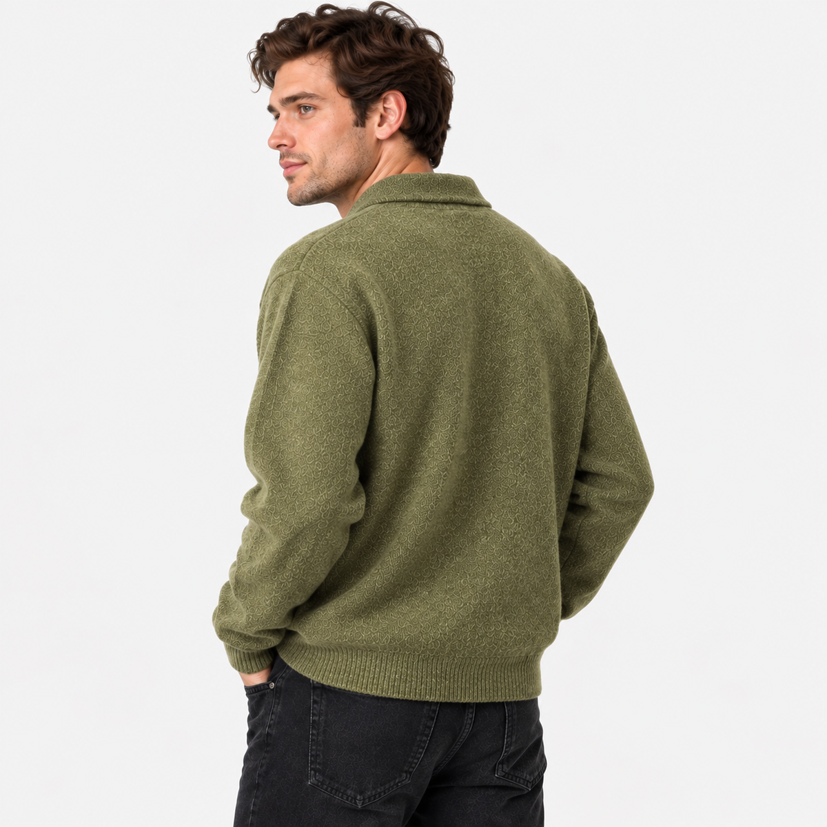 Men’s Thick Knit Pullover Sweater Classic Casual Outerwear