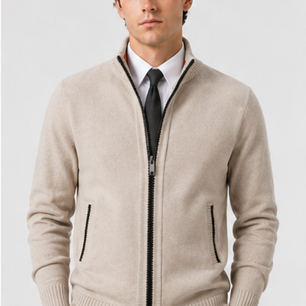 Men’s Classic Zip-Up Knit Cardigan
