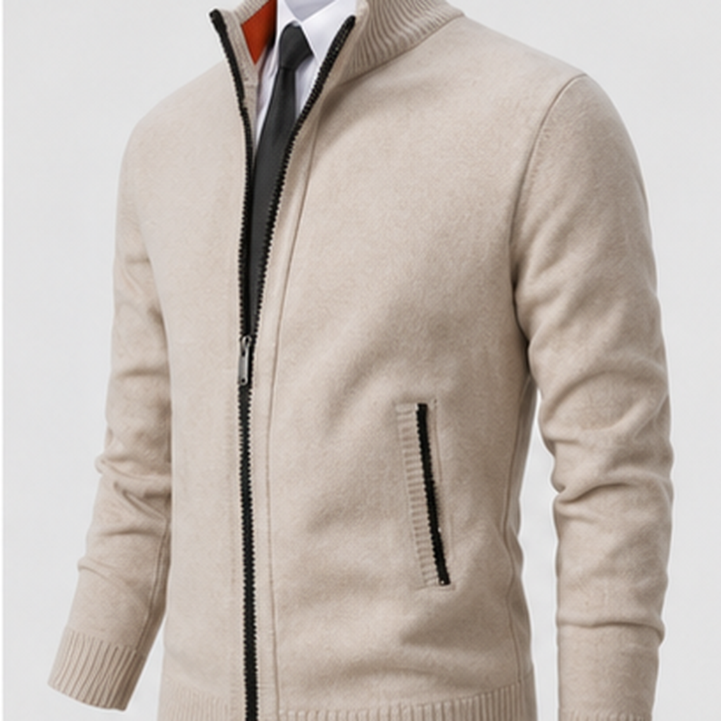 Men’s Classic Zip-Up Knit Cardigan